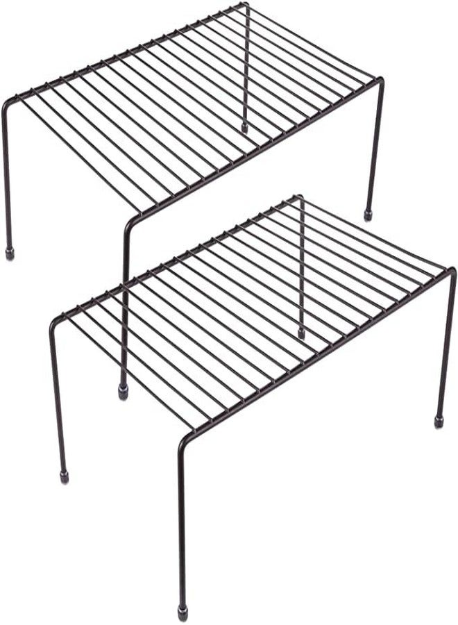 12FOR COLLECTION 4pcs Black Stainless Steel Kitchen Dish Rack Expandable Storage Shelves for Kitchen Cabinets Multipurpose Organizer Extend with Anti-Rust Nano Coating (Black Pack of 4) - Image 5