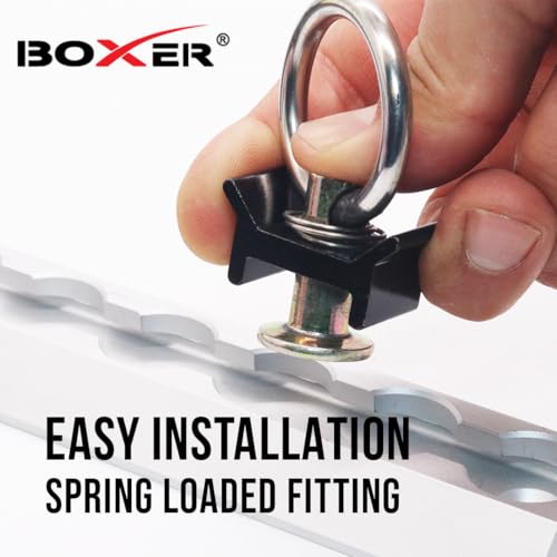 BoxerTool L-Track Tie Down System - 4 Tracks 6" Length - 4 Single Stud Fitting - Trailer Tie Down System for Trailers, Vans, Motorcyle, and Truck Beds - Image 5