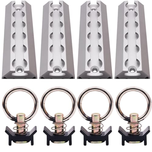 BoxerTool L-Track Tie Down System - 4 Tracks 6" Length - 4 Single Stud Fitting - Trailer Tie Down System for Trailers, Vans, Motorcyle, and Truck Beds - Image 1