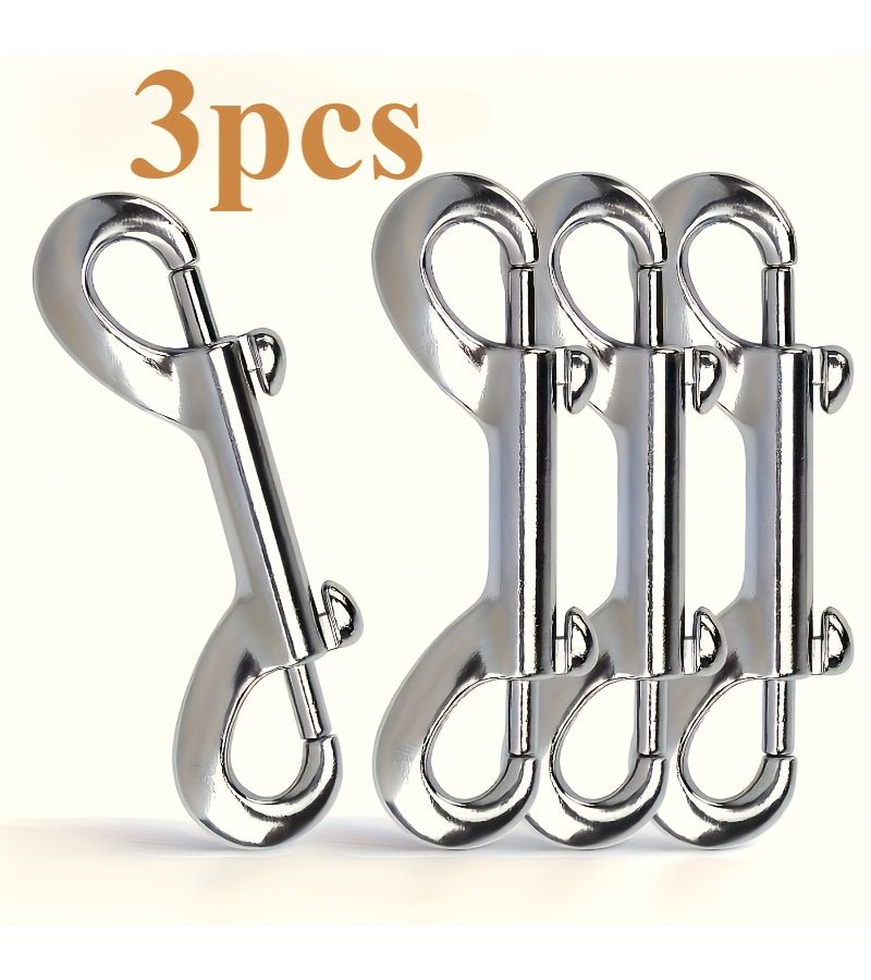 3 Pcs Durable Double Head Metal Buckle Heavy Duty Trigger Hook For Dog Rope Bucket Keychain Collar Traction Clamp Hardware Accessories - Image 1