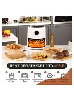 McDou Air Fryer Disposable Paper Liner Square Parchment Cooking Non-Stick Baking Roasting Food Grade Paper for Air Fryer Microwave Oven Frying Pan Oil-proof Water-proof (100PCS 7.9 Inch Natural)  - Image 5
