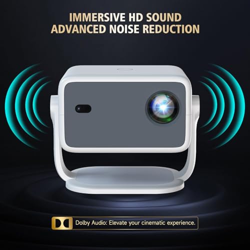 DreamFair 【Compatible with Netflix & Native 1080P】Projector with WiFi and Bluetooth, 250Ansi Portable Projector, Auto Focus&Keystone Correction, 180° Rotatable, Compatible with Smartphone, Laptop, HDMI, USB - Image 4