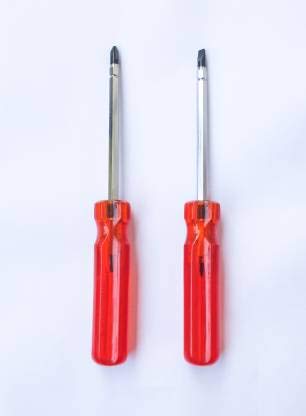 H9 2-in-1 Reversible Screwdriver with Hexagon Shaft And Extra Hard Flat And PH2 Tips as R6100 (Silver, 100mm x 6mm) Set of 2 Pcs - Image 1