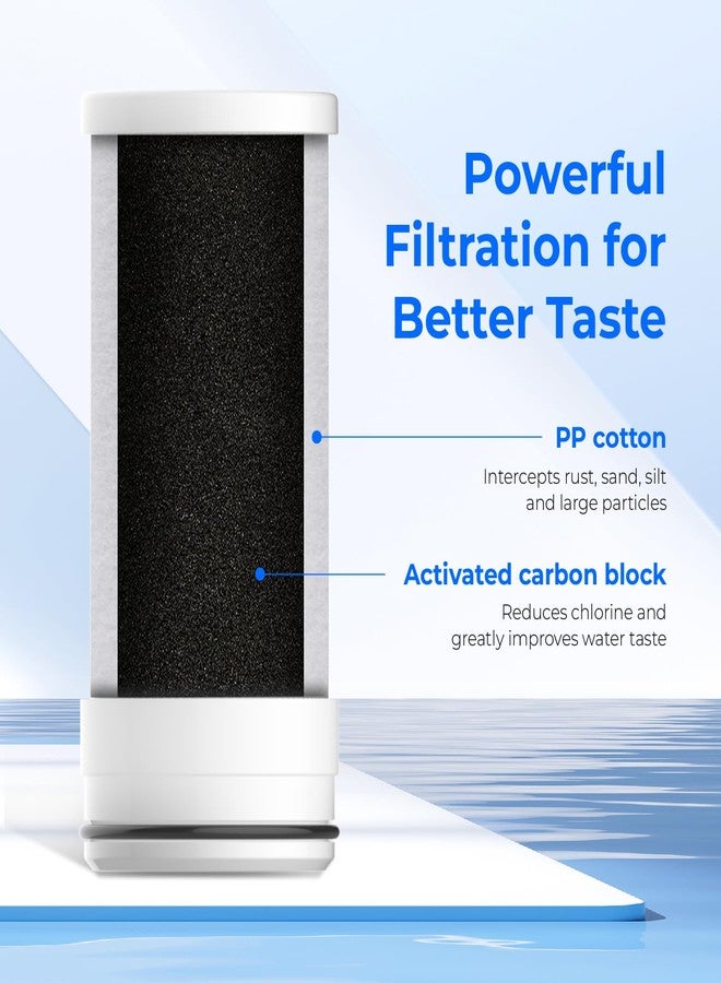 ووتر دروب فلتر بديل للصنبور Waterdrop WD-FF-03A، فلتر كتلة الكربون يناسب WD-FC-01، WD-FC-02، WD-FC-06، يقلل الكلور والمعادن الثقيلة والطعم السيئ، عبوة من قطعة واحدة - Image 3