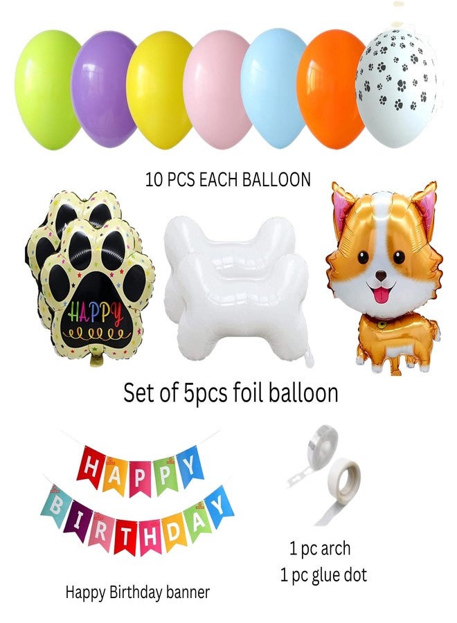 FI - FLICK IN 78Pcs Birthday Decoration Items Dog Balloon For Puppy Party Puppies Birthday Decorations Paw Balloons (pack of 78 , Multicolor) - Image 2