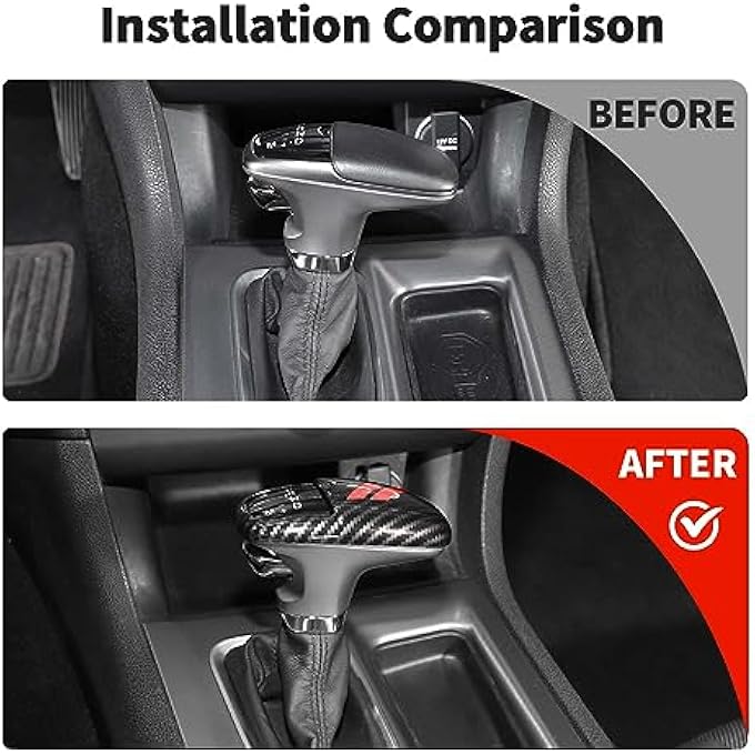 rayihni JWWY Gear Shift Knob Cover for Dodge Challenger Charger 20152024  Durango Interior Accessories Red Carbon Fiber - Image 3