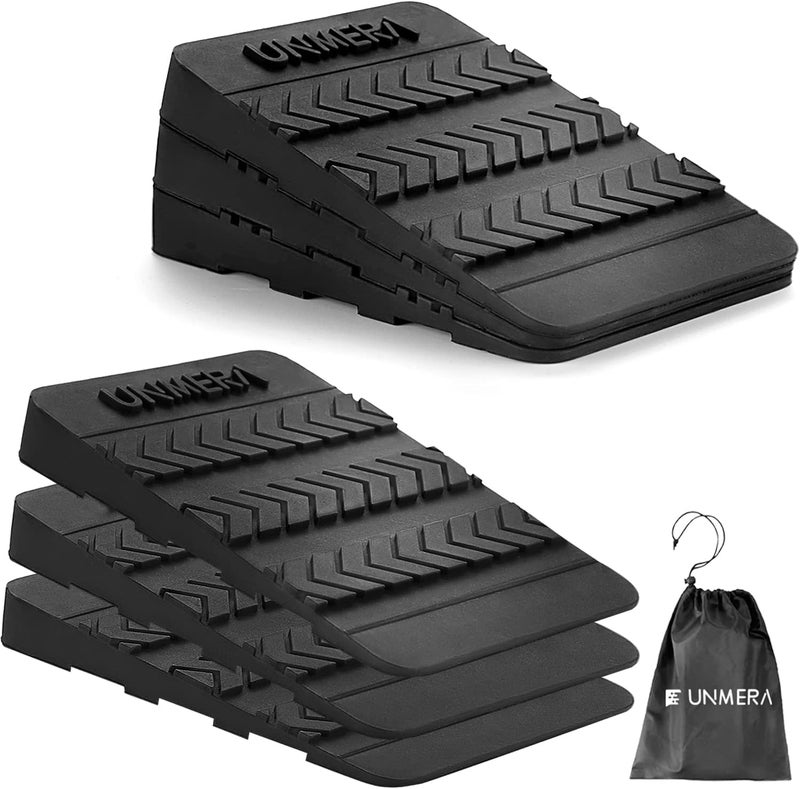 UNMERA Squat Wedge Block 6PCS Adjustable Non-Slip Rubber Squat Ramp for Weight Lifting and Calf Stretching - Image 1