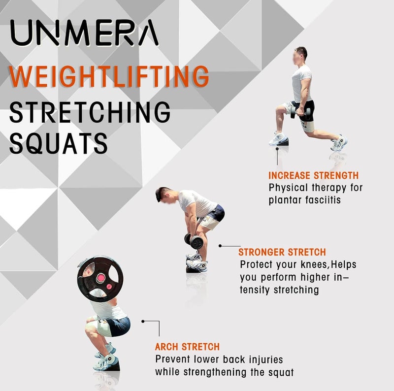UNMERA Squat Wedge Block 6PCS Adjustable Non-Slip Rubber Squat Ramp for Weight Lifting and Calf Stretching - Image 3