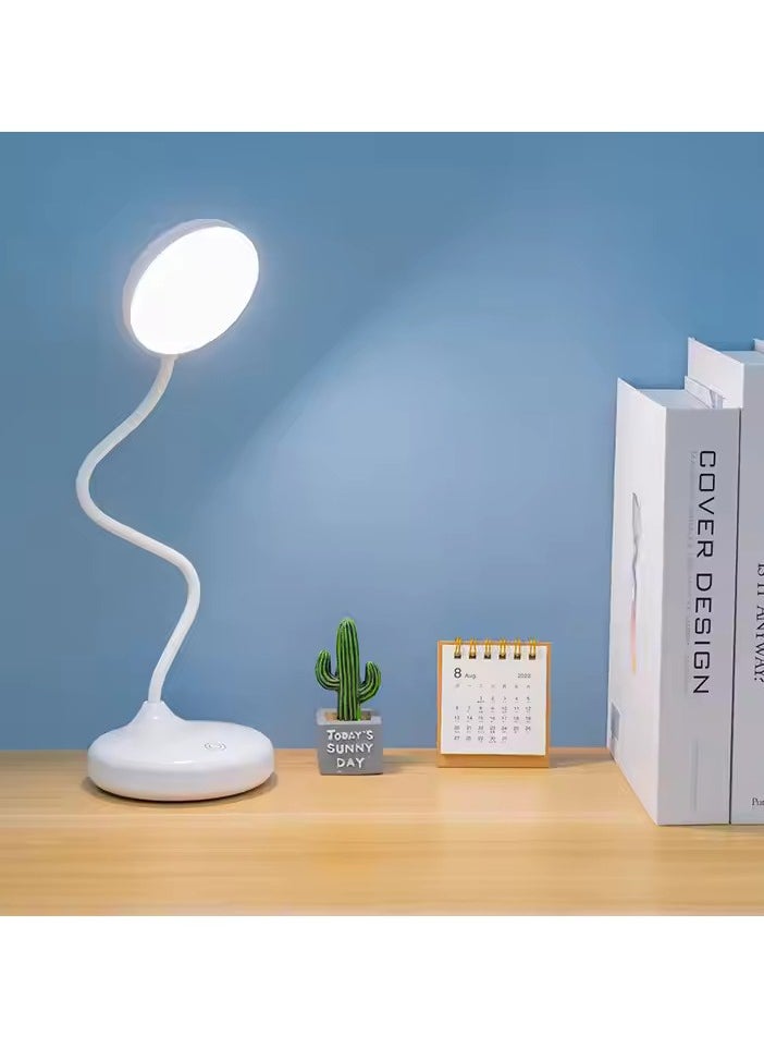 Generic - Rechargeable touch LED desk lamp with on/off switch and touch light control to protect the eyes of children, students, studying and reading, white color - Image 1