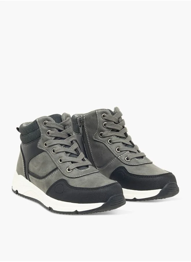 ال بي ال من شو اكسبرس Boys Panelled High Cut Boots with Zip Closure