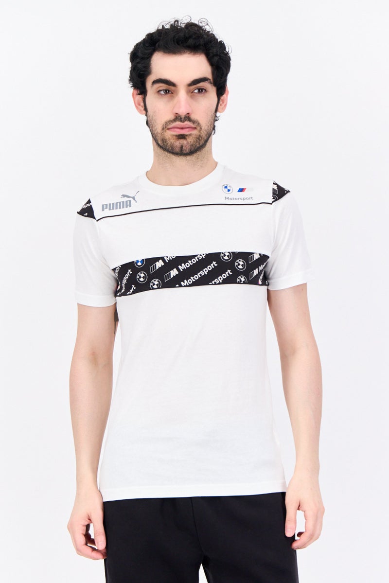 PUMA Men Sportswear Fit Short Sleeves Outdoor T-Shirt, White Combo - Image 1