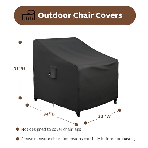 iBirdie Waterproof Outdoor Chair Covers 33 x 34 x 31 inch 2 Pack Patio Furniture Covers - Image 3