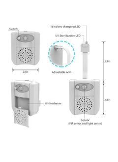 KASTWAVE Toilet Light Motion Sensor Detection Led Light with Aroma Toilet Toilet Restroom Night Light Gadget 16 Color Toilet Light Sensor Light (2 Pieces)  - Image 4