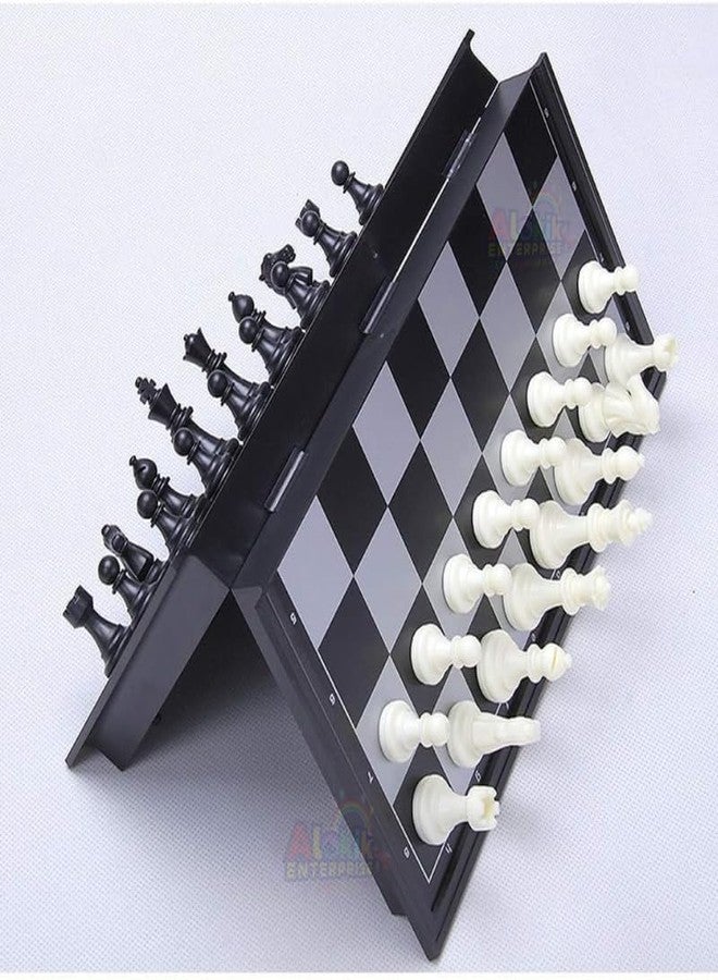 Rahasya Enterprise Magnetic Chess Board Game Set for Kids & Adults/Folding Design Indoor Outdoor Educational Travel Toys Tournament Chess Best for Adults (Black & White Small Size) - Image 2