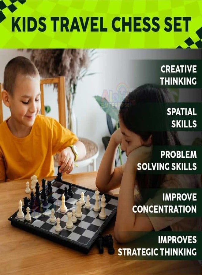 Rahasya Enterprise Magnetic Chess Board Game Set for Kids & Adults/Folding Design Indoor Outdoor Educational Travel Toys Tournament Chess Best for Adults (Black & White Small Size) - Image 4