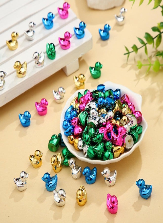 Blueweenly 100 Pcs Shiny Mini Duck Figures Colorful Electroplate Duck Statue Decor Micro Garden Landscape Animal Sculpture Aquarium Hide and Seek Cake Decoration DIY Charms for Party Gift - Image 5