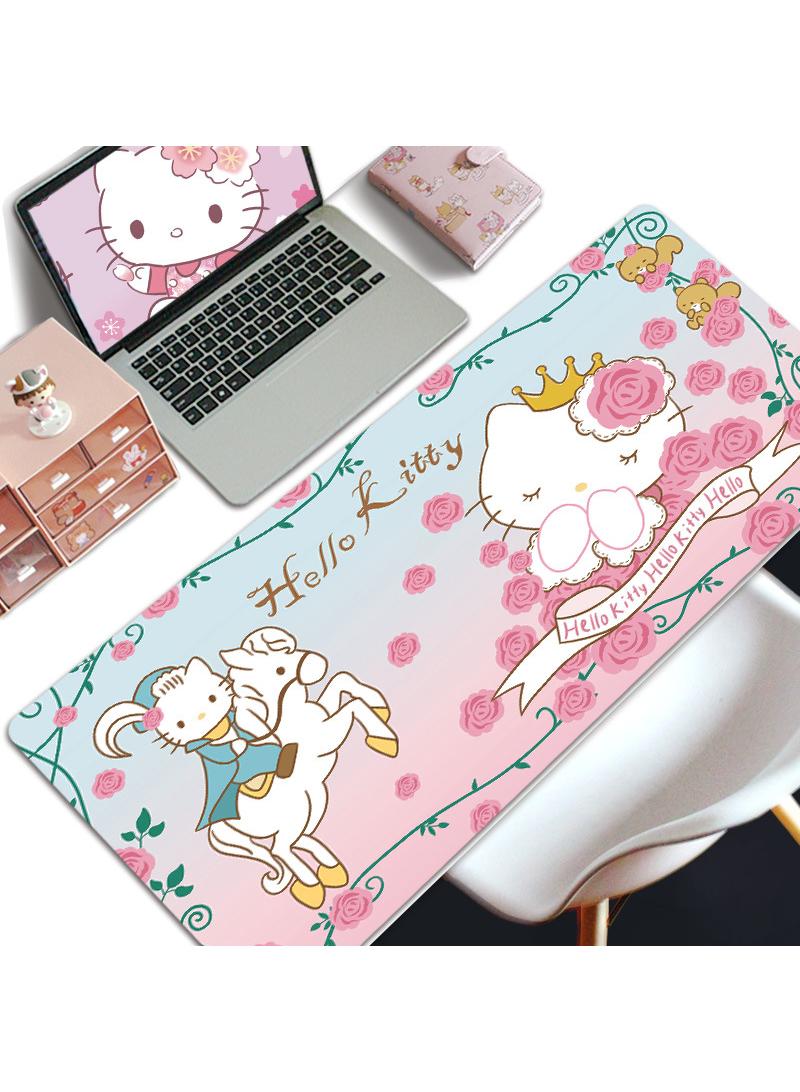 Hello Kitty Gift For Girls Gaming Mouse Pad Extended Large Mat Desk Pad Stitched Edges Mousepad Long Mouse Pad And Non-Slip Rubber Base Mice Pad 800X300X4mm - Image 1