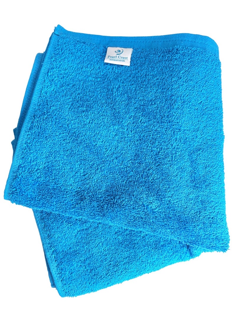 Pearl Coast طقم مناشف فاخرة زرقاء 6 قطع 550 جرام لكل متر مربع قطن ممتاز 2 منشفة استحمام 76x152 سم 4 مناشف يد 41x76 سم فائقة النعومة وذات قدرة امتصاص عالية مصنوعة بدقة لتحمل الاستخدام جودة مناشف الفنادق والمنتجعات الصحية - Image 2