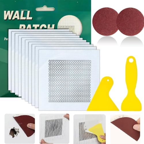 VUTHLRV 14 Pack Drywall Repairs Patch, Drywall Repair Kit with Extended Self-Adhesive Mesh, Wall Patch Repair Kit, Dry wall Repair Tool, Drywall Patch Wall Repair Patch Kit, 2 Inch Drywall Hole Repair Patch - Image 1