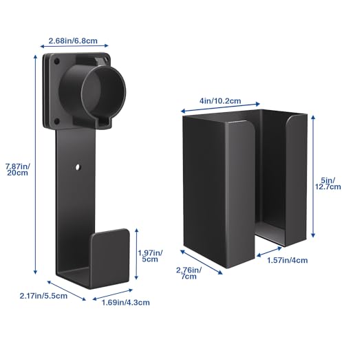 bussdis EV Charger Holder-Charging Box Holder, Nozzle Holster Dock and Cable Organizer, Wall-Mount Connector with J-Hook Combination for J1772, EV Cable Holder Wall-Mount Electric Vehicle Charger. - Image 5