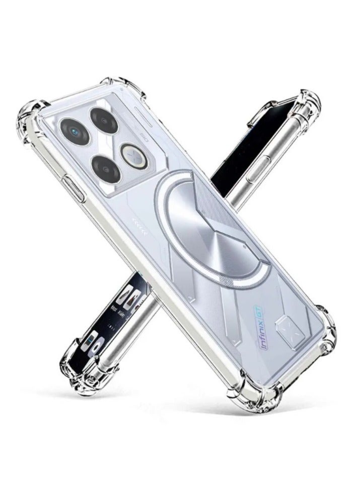 Corners Enhanced Shock Protection Slim Transparent Anti-Fall Anti-Fingerprint Cover Case for Infinix GT 20 Pro case (Clear) - Image 1