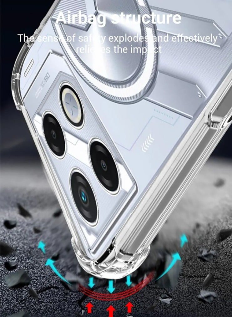 Corners Enhanced Shock Protection Slim Transparent Anti-Fall Anti-Fingerprint Cover Case for Infinix GT 20 Pro case (Clear) - Image 5