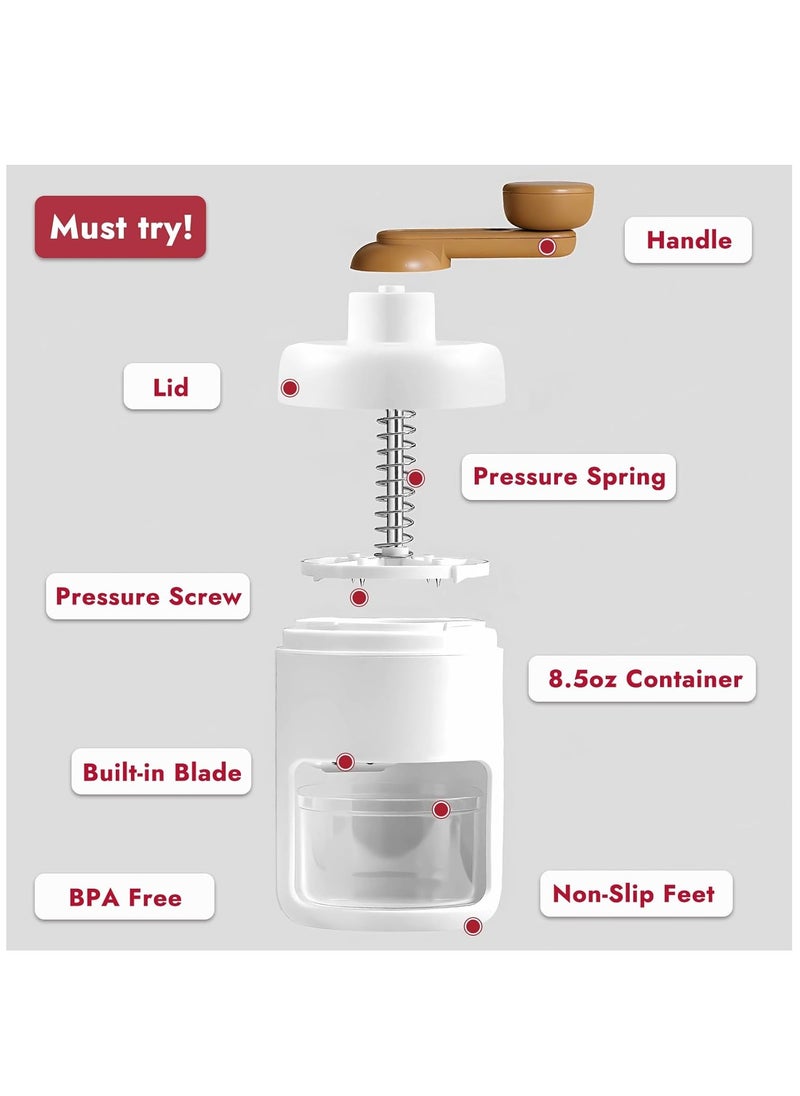 Snow Cone Machine Manual, Shaved Ice Maker Machine for Home, Ice Shaver Hand Crank, Slushy Maker Machine, Ice Crusher for Snow Cones, Ideal for Outdoor Picnics, Portable