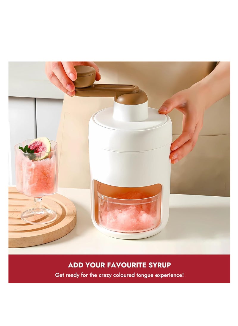 Snow Cone Machine Manual, Shaved Ice Maker Machine for Home, Ice Shaver Hand Crank, Slushy Maker Machine, Ice Crusher for Snow Cones, Ideal for Outdoor Picnics, Portable