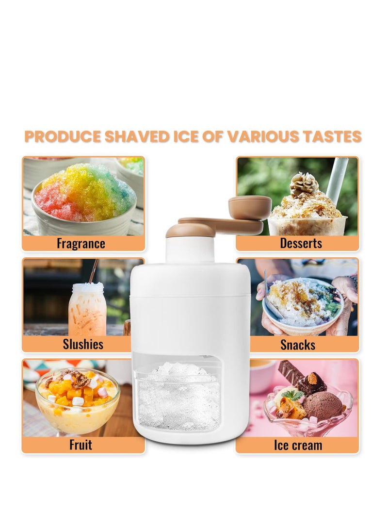 Snow Cone Machine Manual, Shaved Ice Maker Machine for Home, Ice Shaver Hand Crank, Slushy Maker Machine, Ice Crusher for Snow Cones, Ideal for Outdoor Picnics, Portable