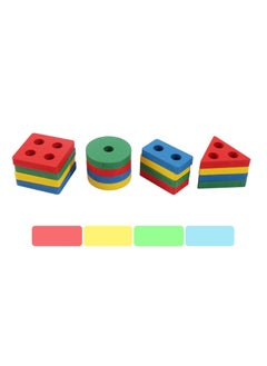 mriya Geometric Shapes Building Blocks Toys Early Learning Puzzle Toys Four Sets of Pillar Blocks  - Image 5