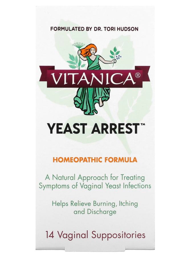 Vitanica Yeast Arrest 14 Vaginal Suppositories 