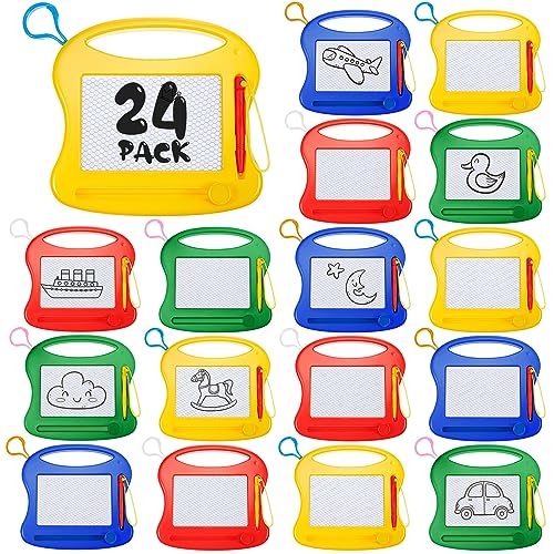 Tinlade 24 Pack Mini Magnetic Drawing Board for Kids Small Erasable Doodle Sketch Drawing Pad Bulk Gifts for Boy Girl Birthday Party Favor Classroom Prize Goodie Bag Stuffers Mixed ColorStylish - Image 1