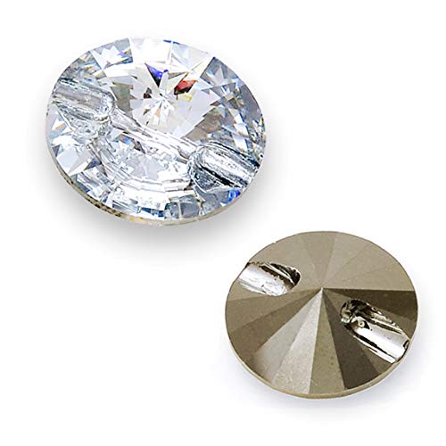 Button Unique Austria Crystals Buttons for Sew On Fashion Rivoli Button 6Pcs Transparent Crystal 10mm 