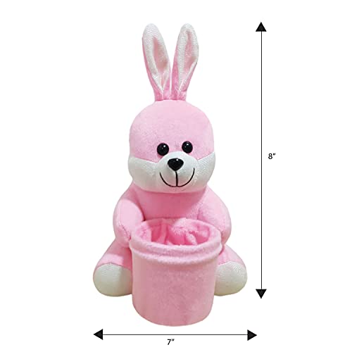 Ultra 8 Inch Bunny Pen Stand Holder Premium Plush Toy for Kids in Pink | Snuggling and Playtime | Animal Toy | Birthday Gift | Anniversary | Christmas | Diwali | Home Décor - Image 4