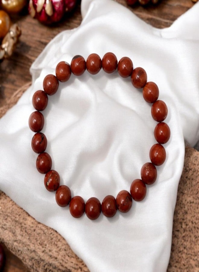 Agatesvibe سوار من حجر اليشب الأحمر الطبيعي من أغاتسفايب مع شهادة مختبر - خرز 8 مم للرجال والنساء | موازنة شاكرا الجذر، علاج الريكي، الحظ السعيد والازدهار (عبوة من قطعة واحدة) - Image 4