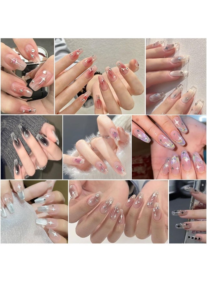 MAYCREATE® 6 Sheets Star Nail Stickers Y2K Nail Art Decal Stickers,3D Galaxy Stars Art Design Decals Self-Adhesive Star DIY Decals Tips for Extension Decoration-Acrylic - Image 5