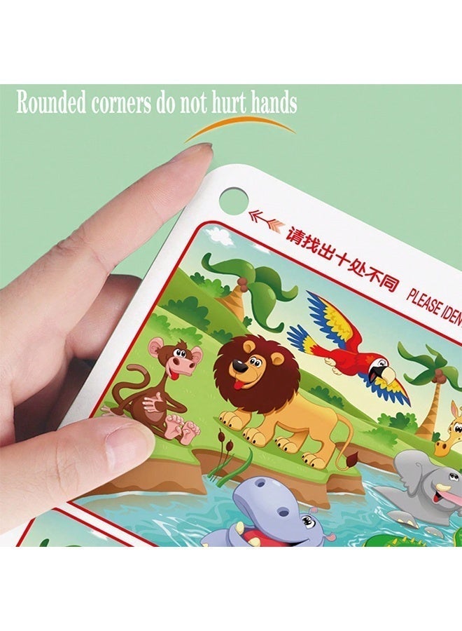 BELANO Find The Differences Early Development Toys Advanced Level 10 Differences, Erasable Picture Cards Cognitive Focus Training Game for Kids Age 3-6 - Image 5