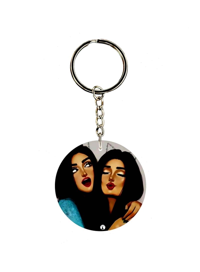 RKN Girl Printed Dual Sided Keychain