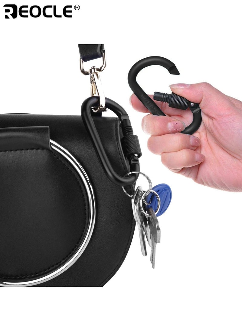 REOCLE 5pcs Aluminum D-Shaped Keychain with Screw Gate Durable Spring-Loaded Keychain Clip Heavy-Duty Accessory Hook Set Ideal for Outdoor Camping Hiking and Fishing - Image 2