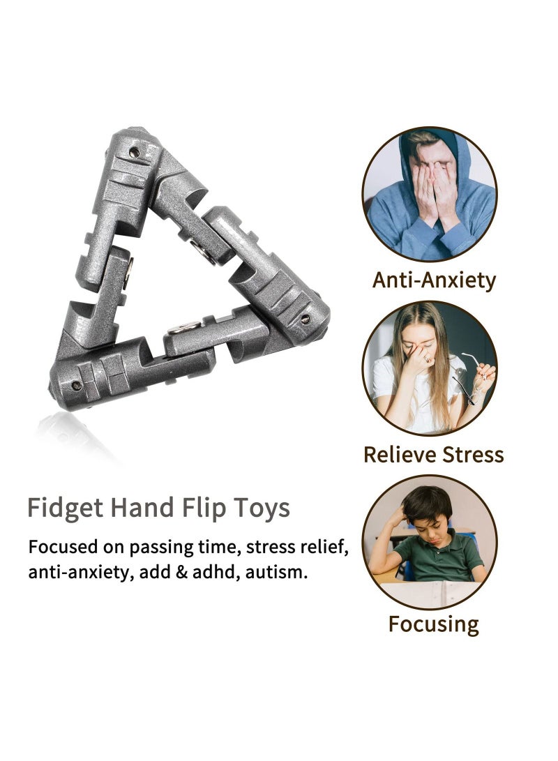 Infinite Flip Fingertip Decompression Toys Infinite Flip Fidget Toys Sensory Spinner Handheld Fidget Toys Stainless Steel Metal Chain Fidget Toy for Adults Children Anxiety Stress Relief Toys  - Image 5