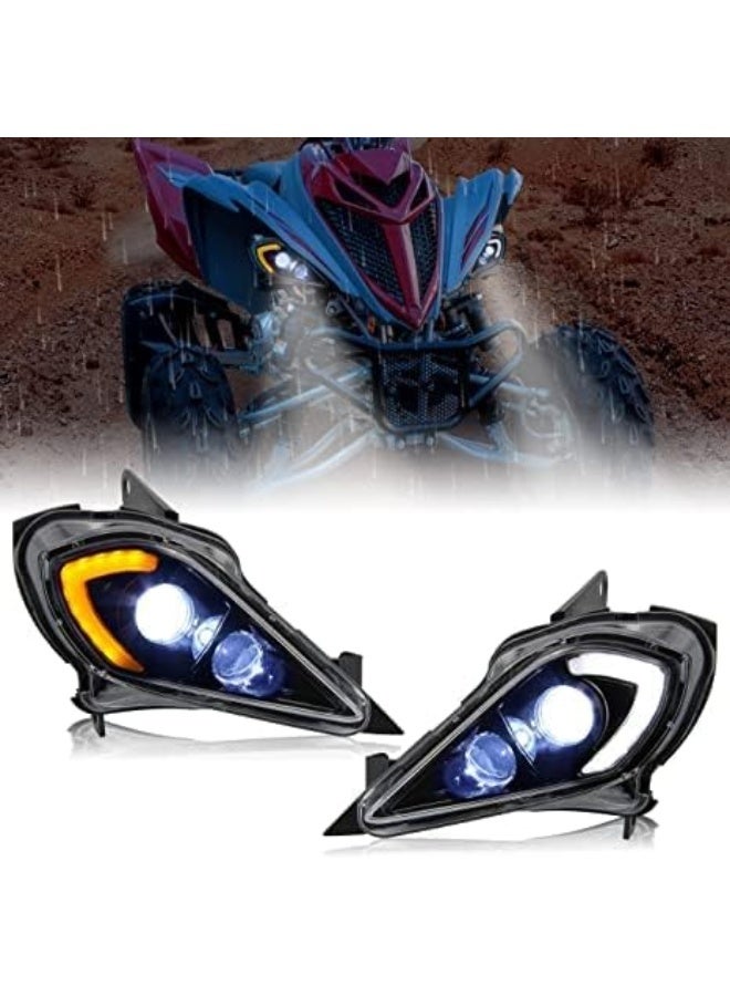 زوج من المصابيح الأمامية النهارية LED مع عدسة شفافة لإشارة الانعطاف، مقاومة للماء والخدش لـ Raptor 700 - Image 3