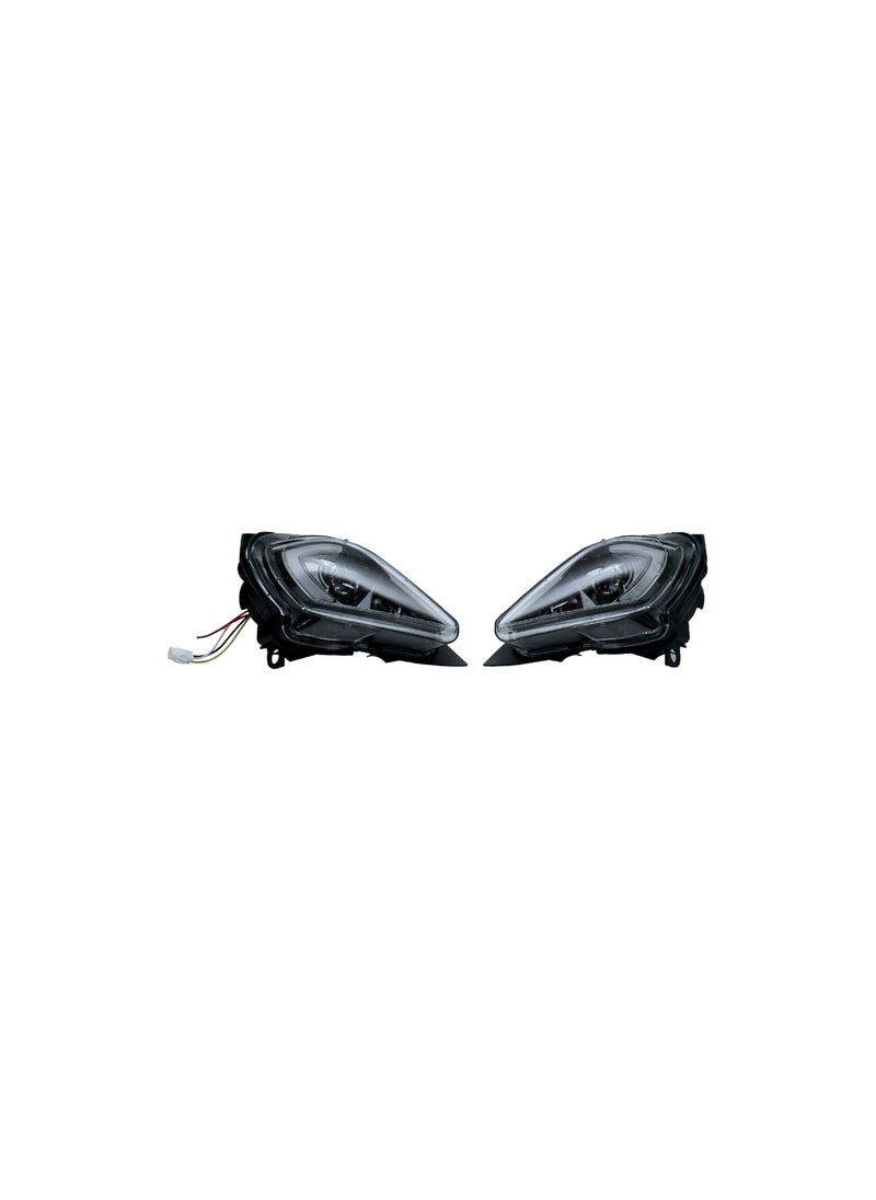 Generic - Pair of Front LED Daytime Running Headlight with Turn Signal Clear Lens, Waterproof, Scratch Resistant Headlights for Raptor 700 - Image 1