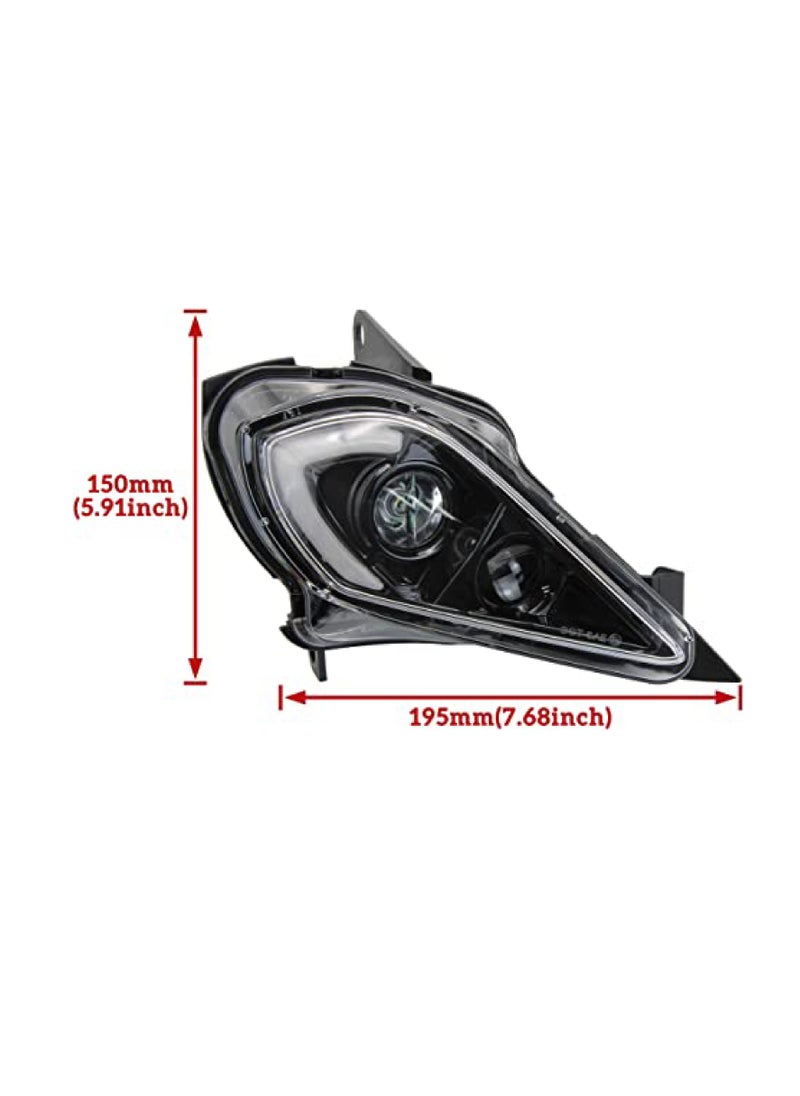 Generic - Pair of Front LED Daytime Running Headlight with Turn Signal Clear Lens, Waterproof, Scratch Resistant Headlights for Raptor 700 - Image 1