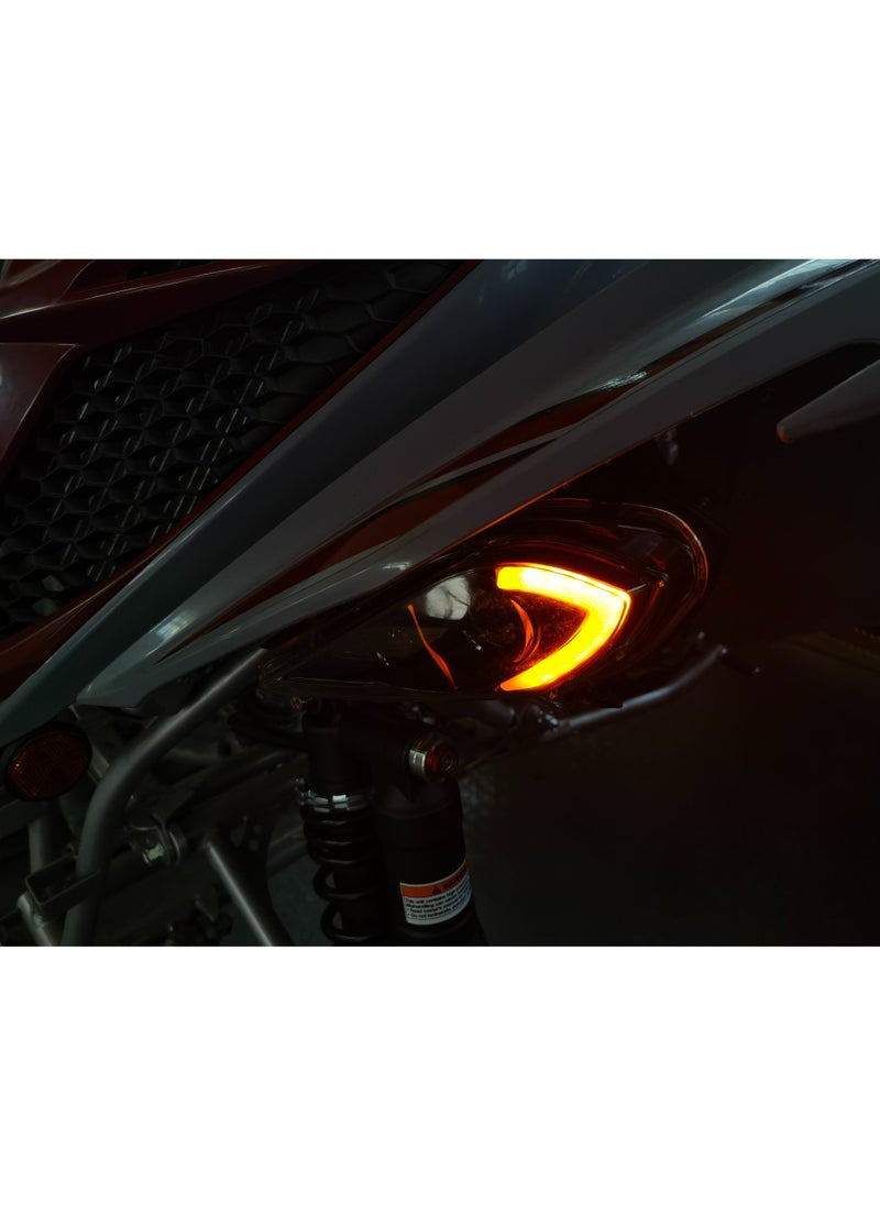 Generic - Pair of Front LED Daytime Running Headlight with Turn Signal Clear Lens, Waterproof, Scratch Resistant Headlights for Raptor 700 - Image 1