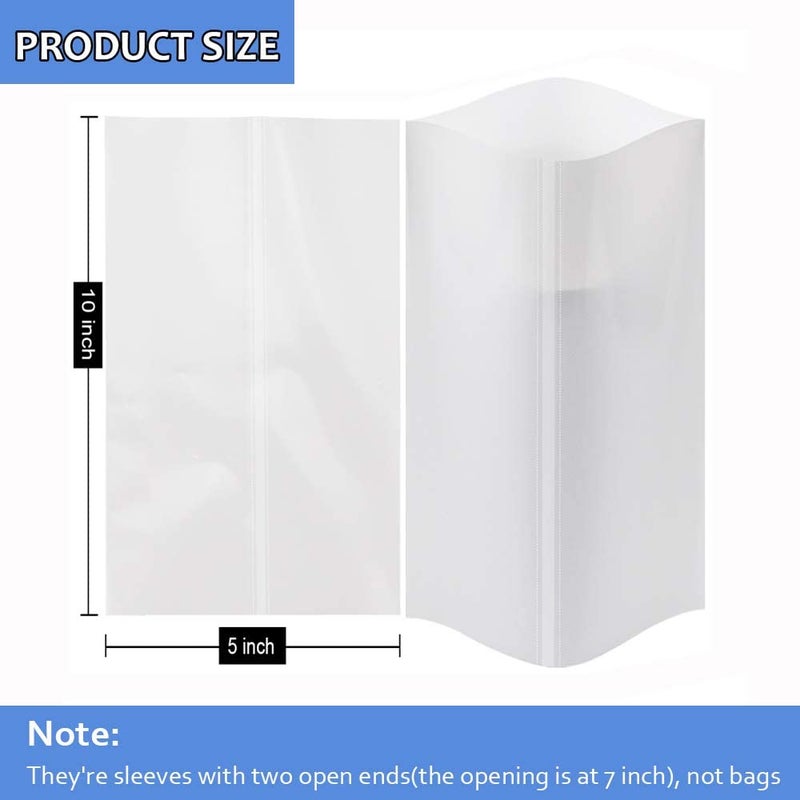 Morepack Sublimation Shrink Wrap Sleeves,5x10 Inch White Sublimation Heat Transfer Film Bags for Mugs,Cups,Tumblers,Blanks, Bands,50 Pcs - Image 2