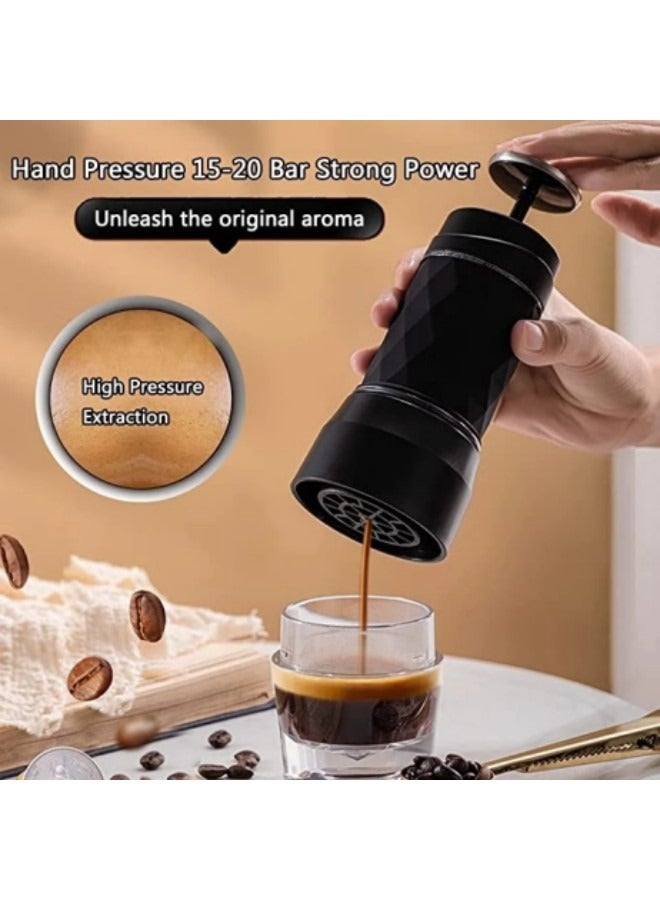GGEROU Espresso Coffee Maker with Hand Press Ground Coffee Machine Portable Suitable for Coffee Powder and Coffee Capsule - Image 2