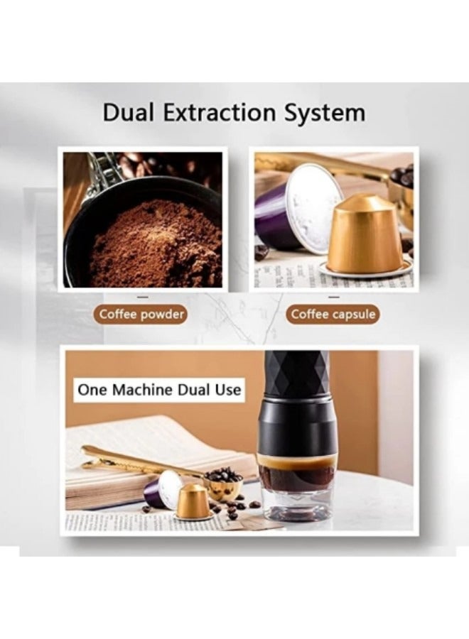 GGEROU Espresso Coffee Maker with Hand Press Ground Coffee Machine Portable Suitable for Coffee Powder and Coffee Capsule - Image 5