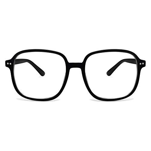 SOJOS Square Blue Light Blocking Glasses Oversized for Women TR90 Frame Filter SJ5081 with Black Frames/Anti-Blue Light Lenses - Image 1