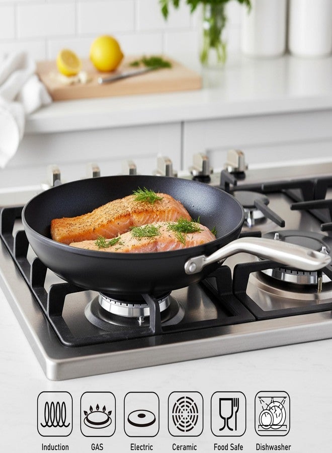 تيشيف مقلاة TECHEF - Onyx Collection غير لاصقة مقاس 10 بوصات، خالية من حمض البيرفلوروكتانويك، آمنة للاستخدام في غسالة الصحون والفرن، بمقبض من الفولاذ المقاوم للصدأ، جاهزة للاستخدام على المواقد الحثية، صنع في كوريا (10 بوصات) - Image 3