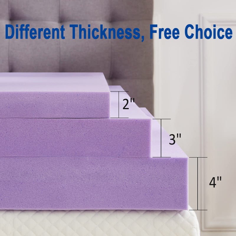 SINWEEK 4 Inch Gel Memory Foam Mattress Topper Ventilated Soft Pressure Relieve Mattress Pad, Breathable Bed Topper, CertiPUR-US Certified, Twin Size - Image 2